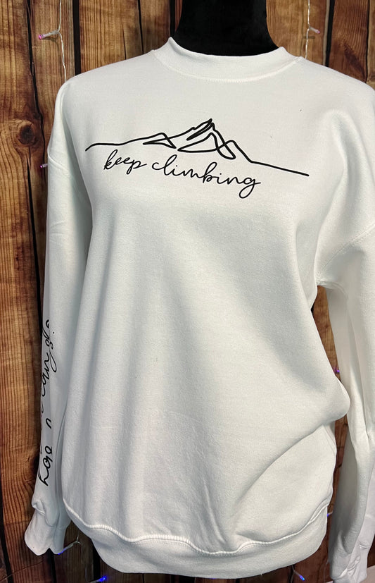 Keep climbing crew neck sweater